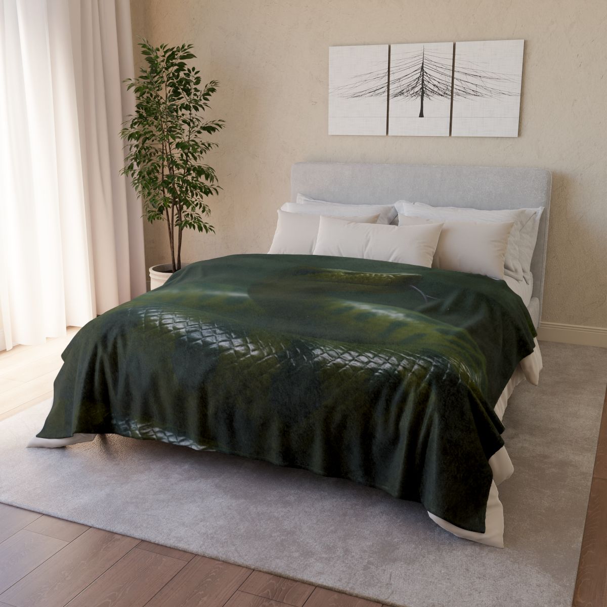 Starlit Coil Green Anaconda trendy patterned blankets