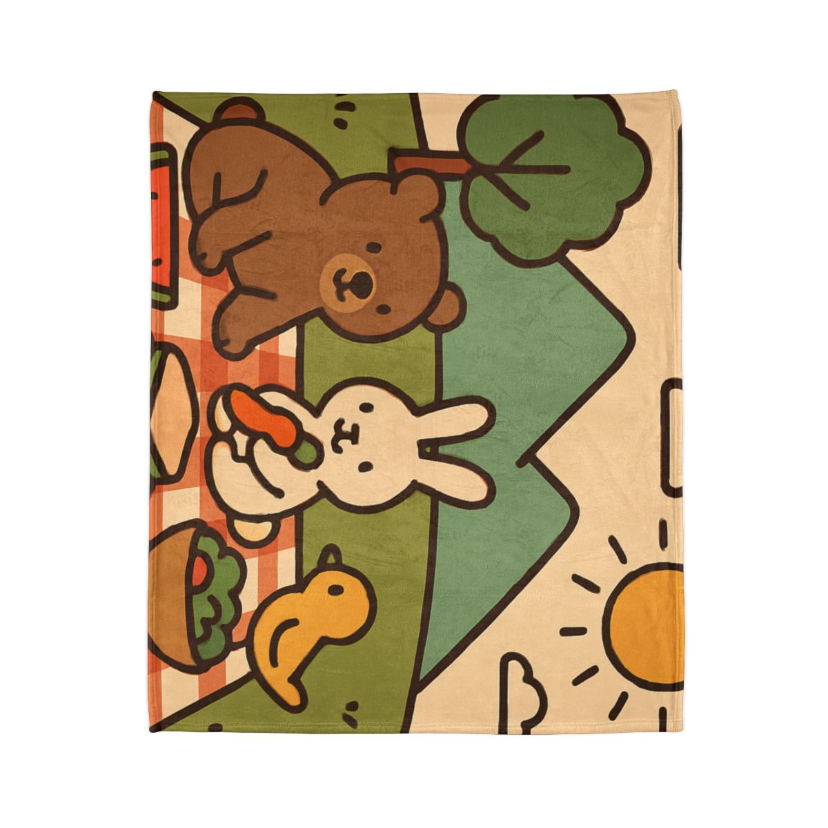 Mountain Picnic Pals trendy patterned blankets