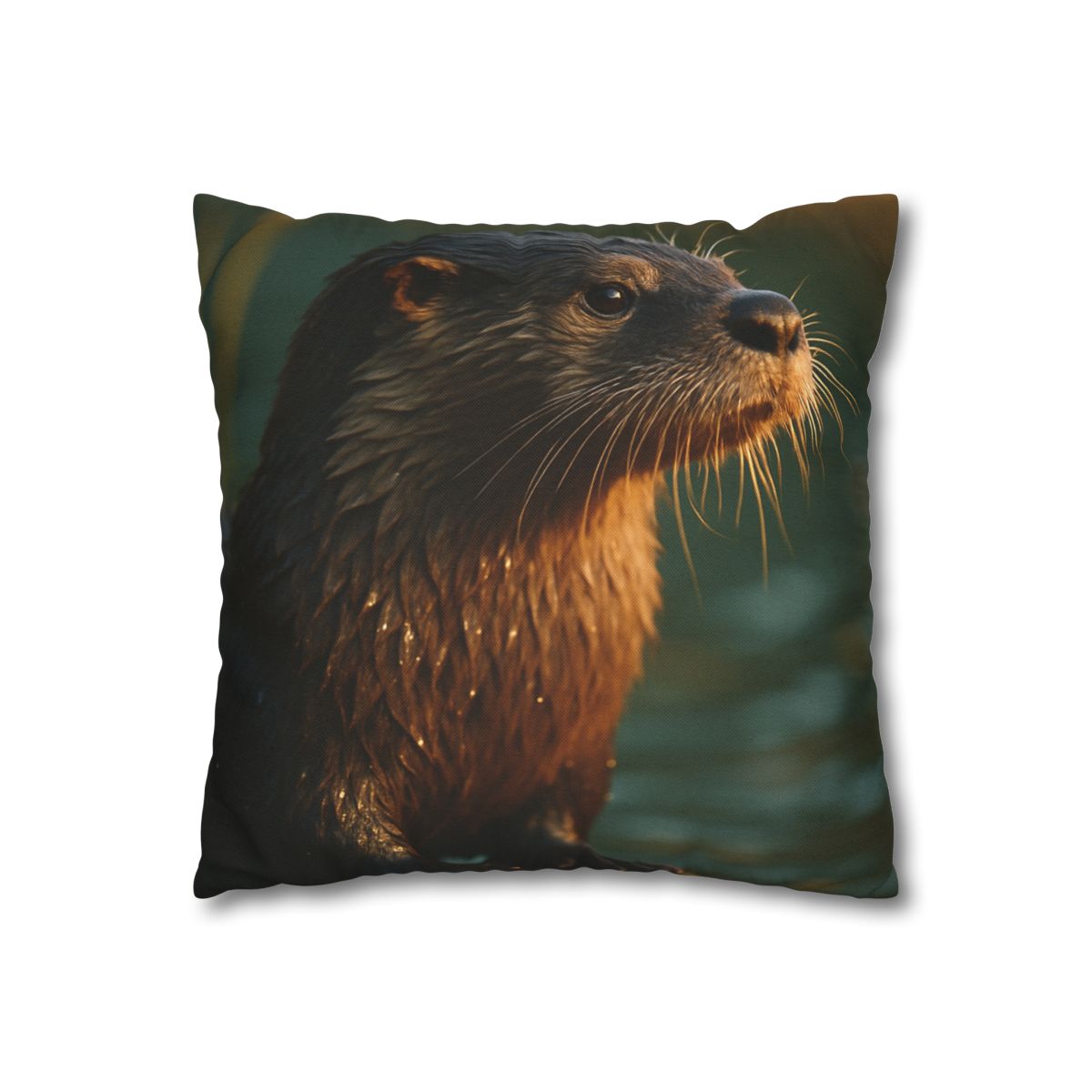 Glinting Stream River Otter soft cotton pillow cases