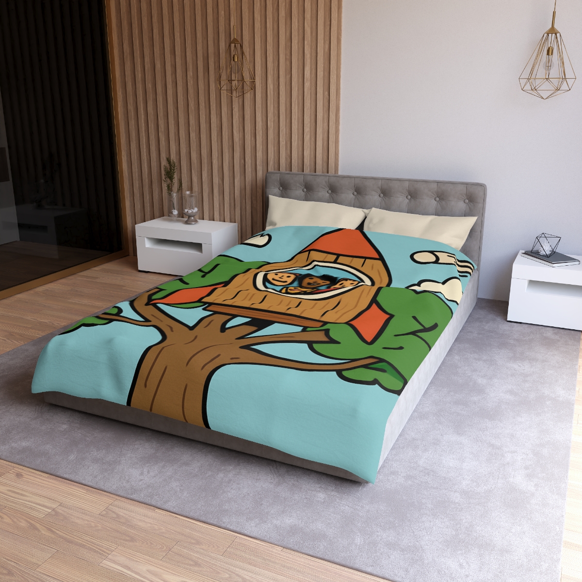 Time Traveling Treehouse Rocket trendy bedroom duvets