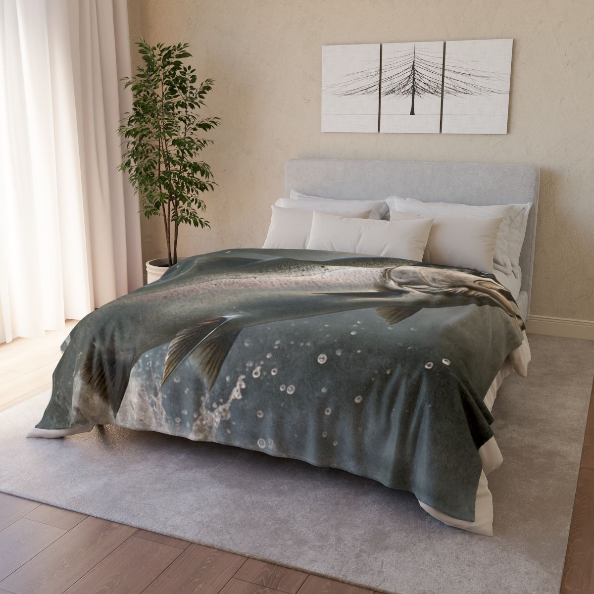 Silver Surge Chinook Salmon personalized cozy blankets