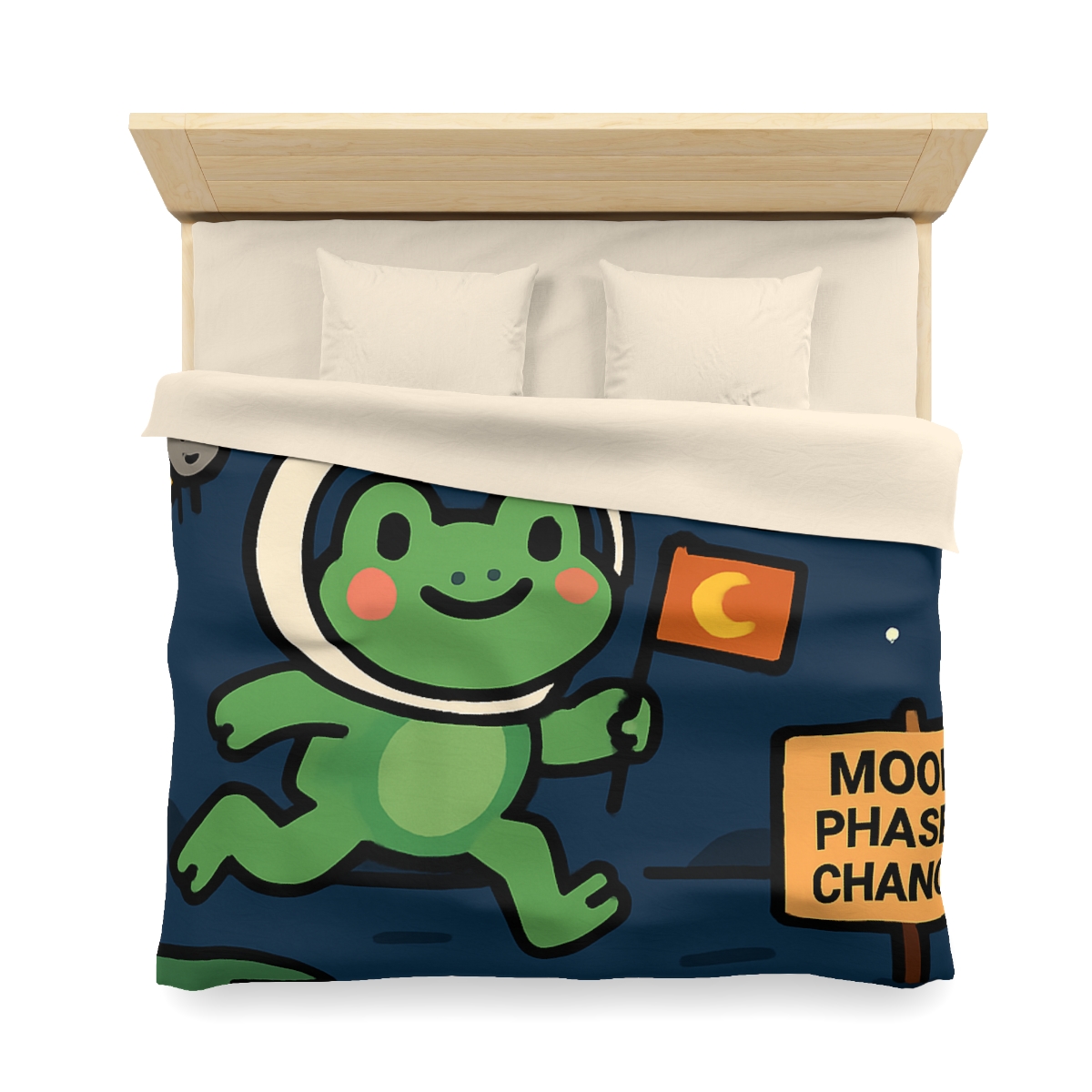 Moonlight Marsh Frog Astronaut warm winter duvets