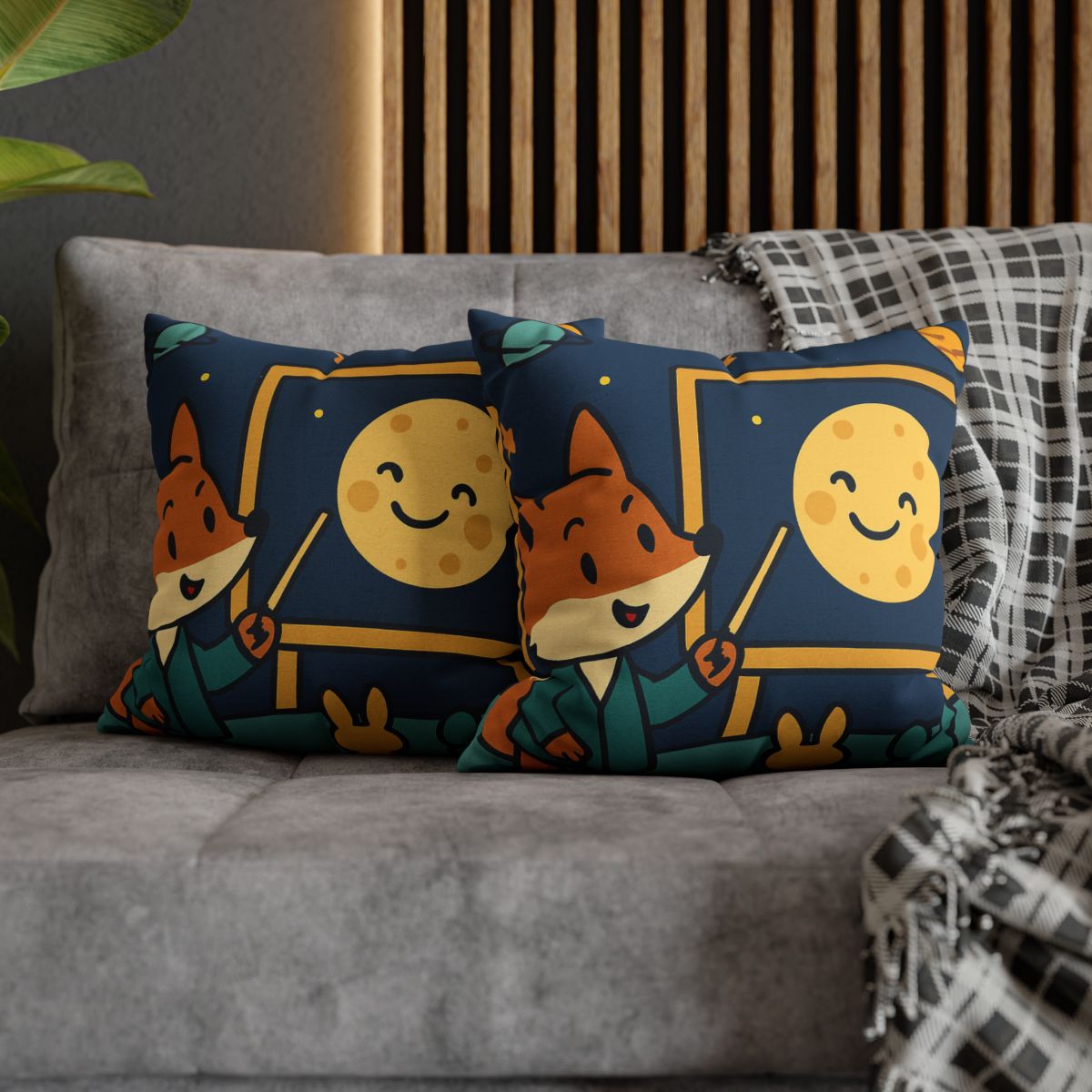 Stargazing Fox And Moon Classroom stylish decorative pillowcases