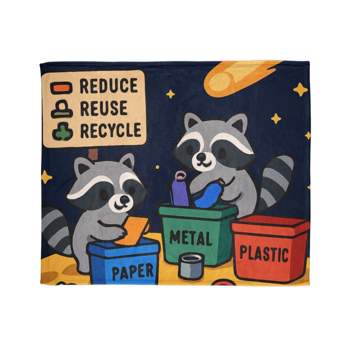 Comet Tail Recycling Rangers stylish throw blankets