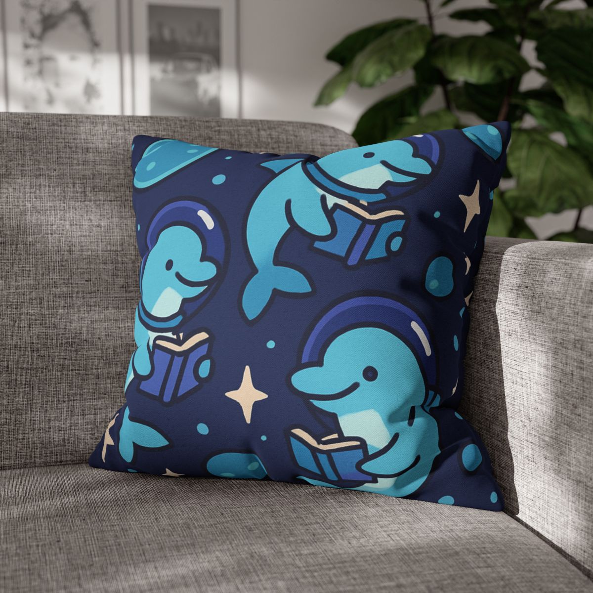 Space School Of Curious Dolphins comfortable bedding pillow covers