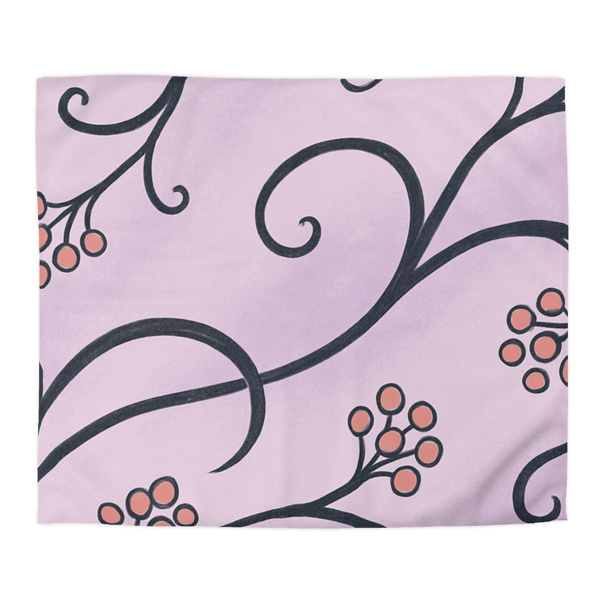 Tendrilled Ribbon Network designer printed duvets