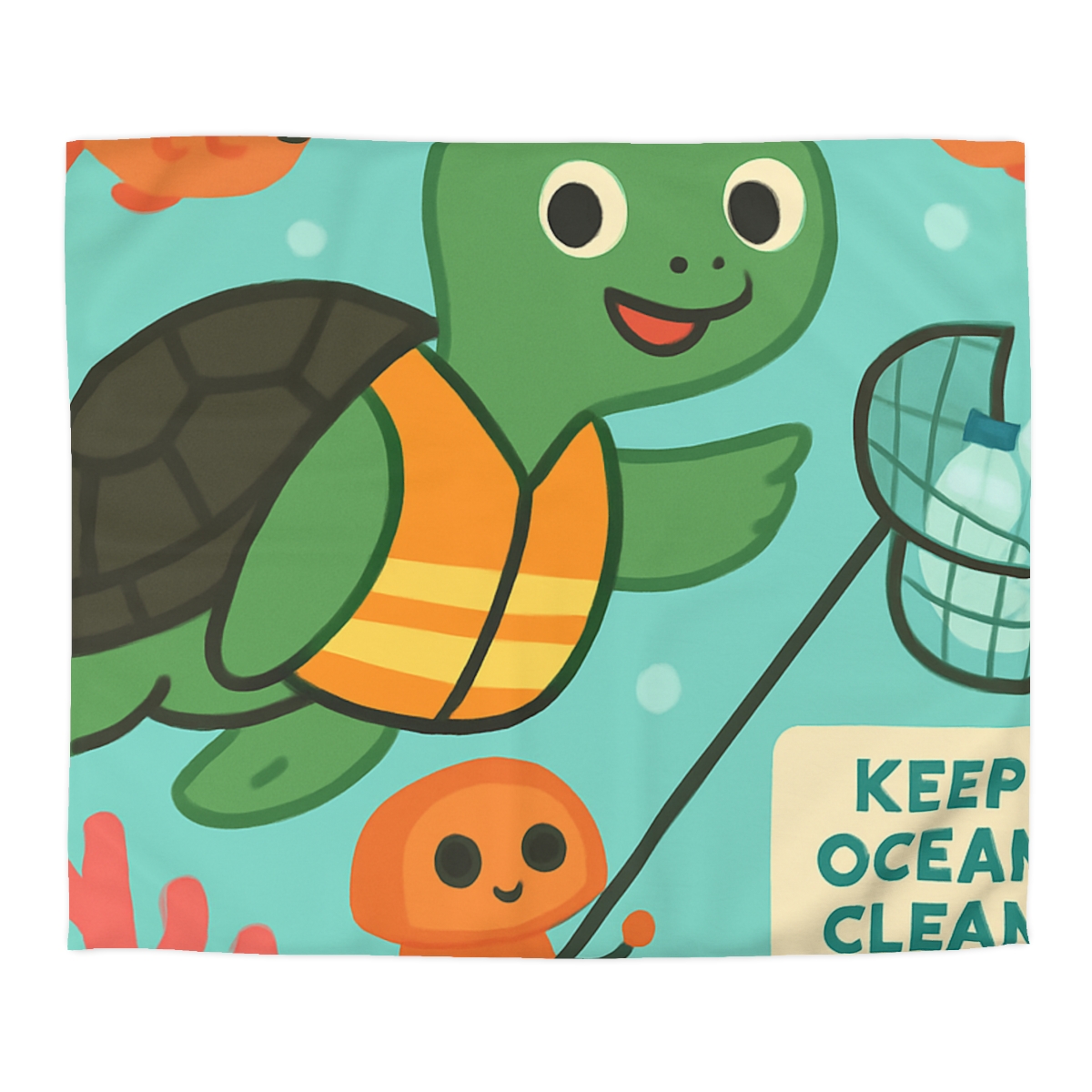 Coral Cleanup Turtle Patrol soft comforter duvets
