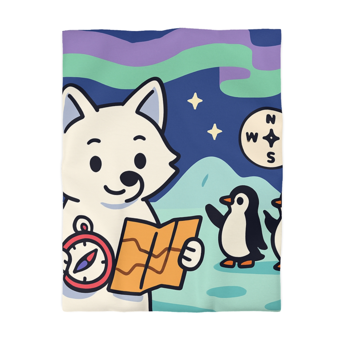 Aurora Fox And The Magnetic Map designer printed duvets