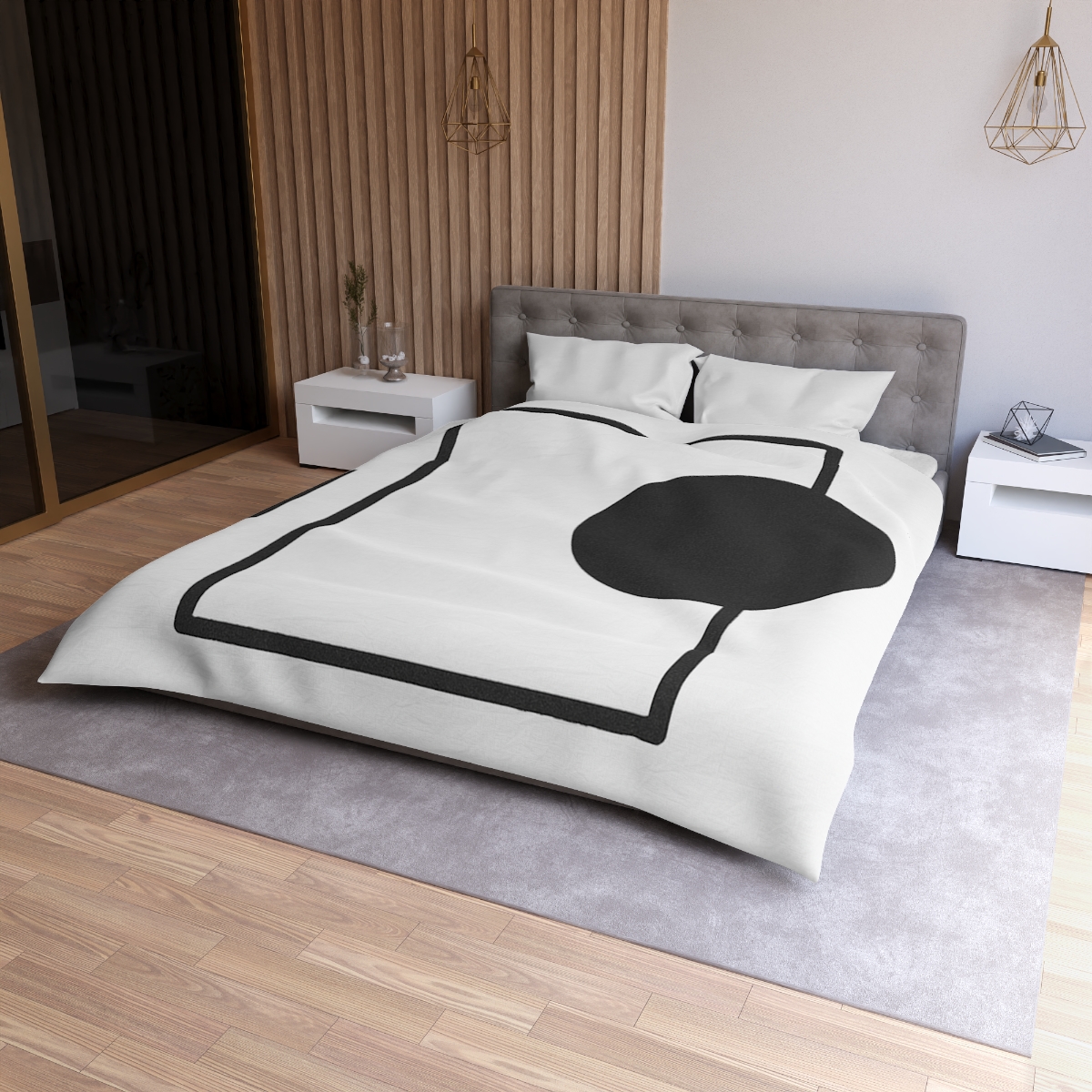 Minimal Eclipse Frame Trio personalized bedding duvets