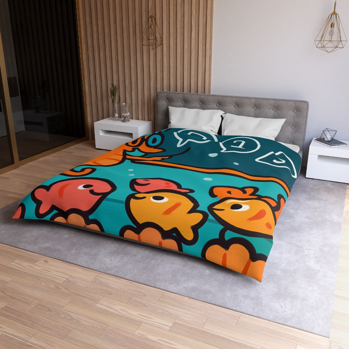 Coral Classroom With The Seahorse Teacher custom duvets