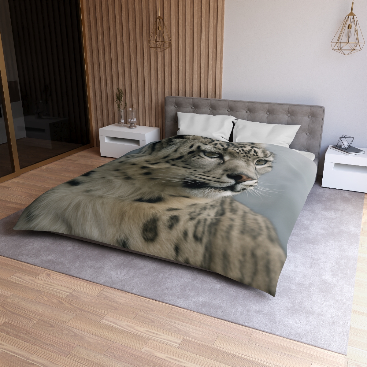 Mountain Whisper Snow Leopard warm winter duvets