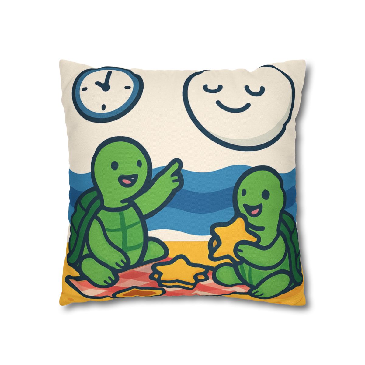 Moon Turtles Tide Time Picnic personalized pillow covers