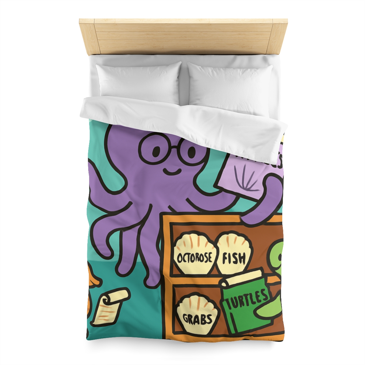 Undersea Library Of The Curious Octopus duvets for gifts