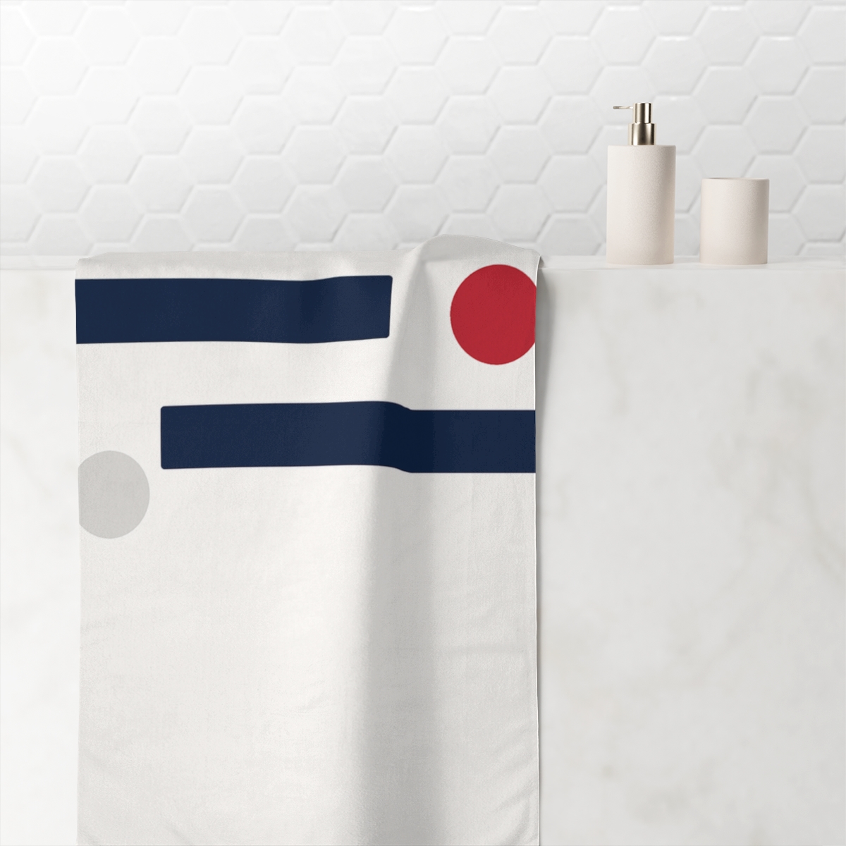 Orbiting Dual Bands designer printed towels