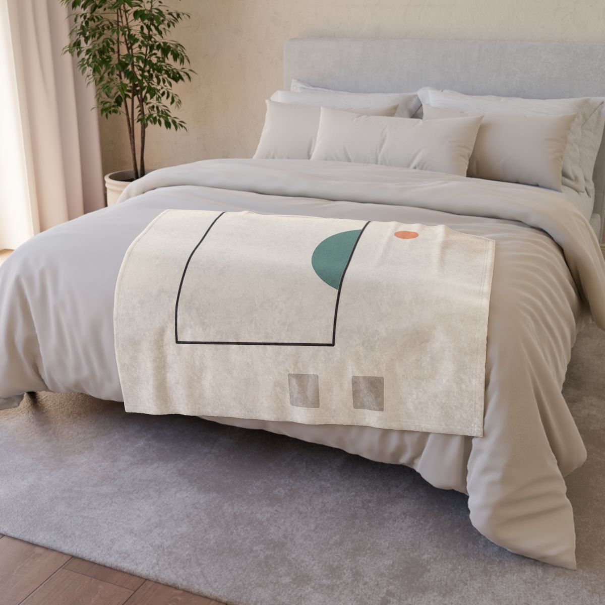 Offset Frame And Crescent Pause designer printed blankets