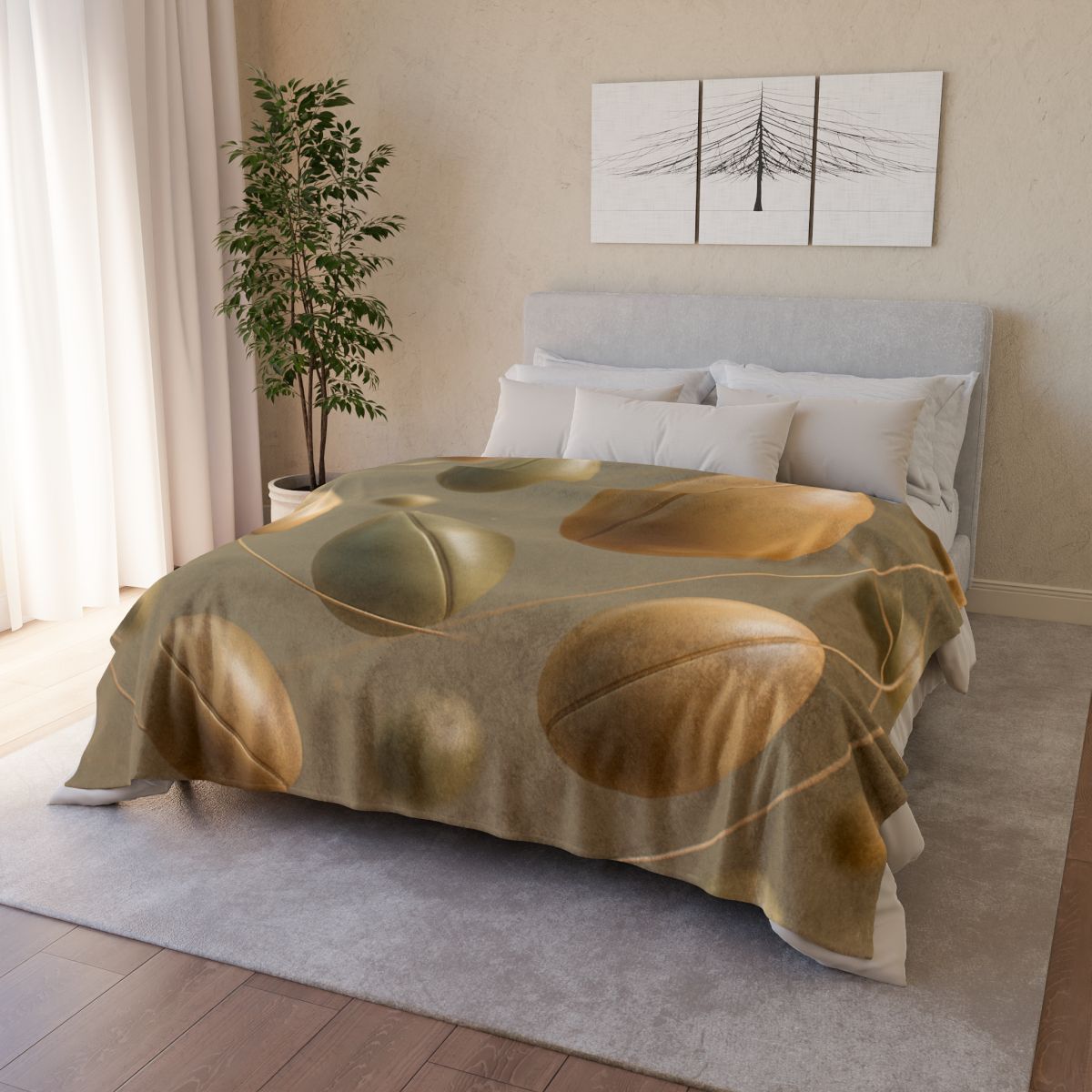 Seed Pod Orbit Cluster designer printed blankets