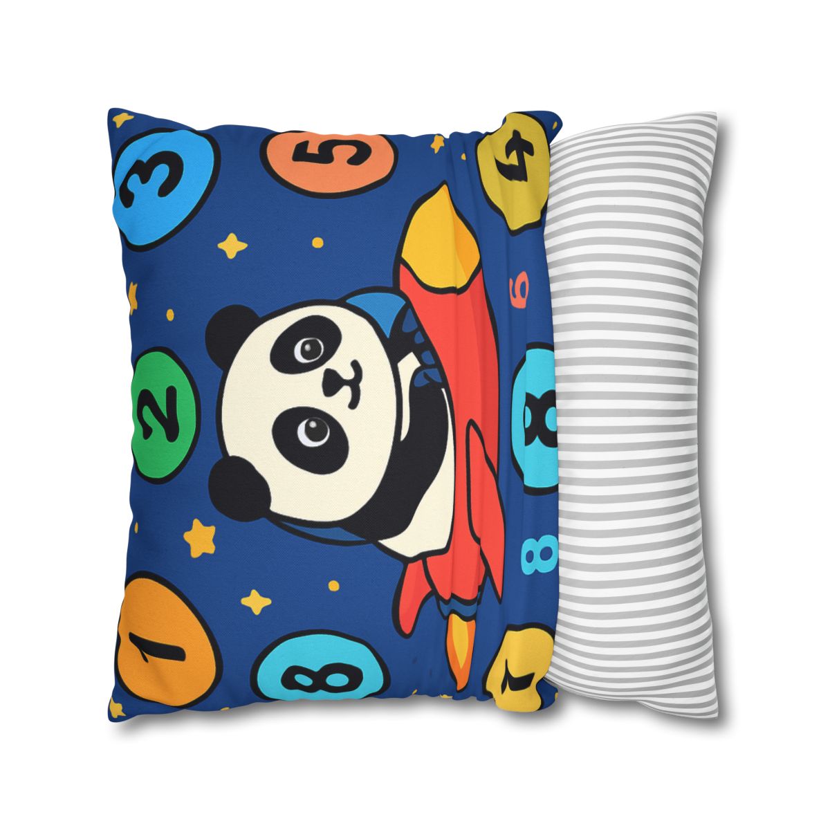 Rocket Panda And The Number Planets designer print pillow cases