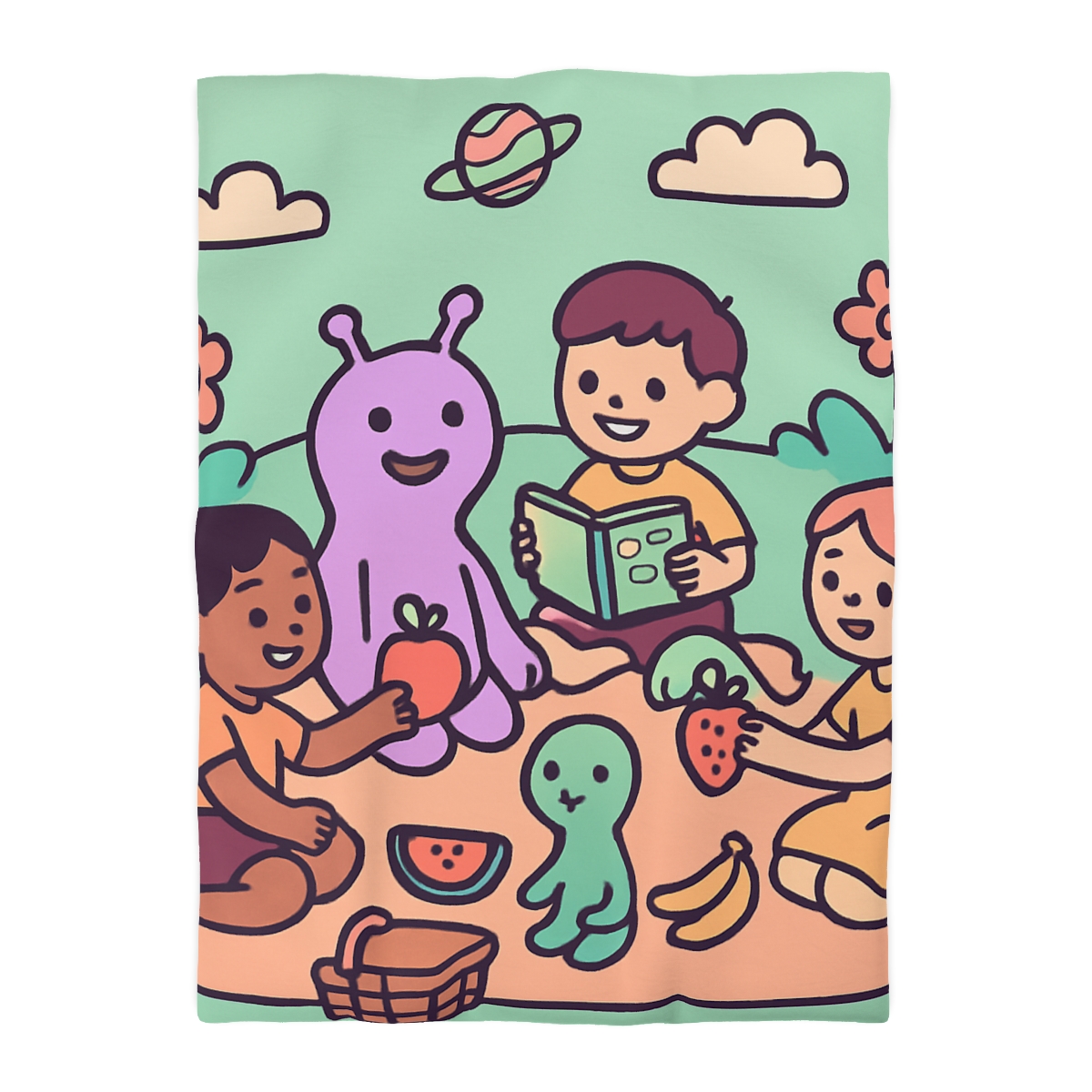 Galactic Garden Picnic trendy bedroom duvets