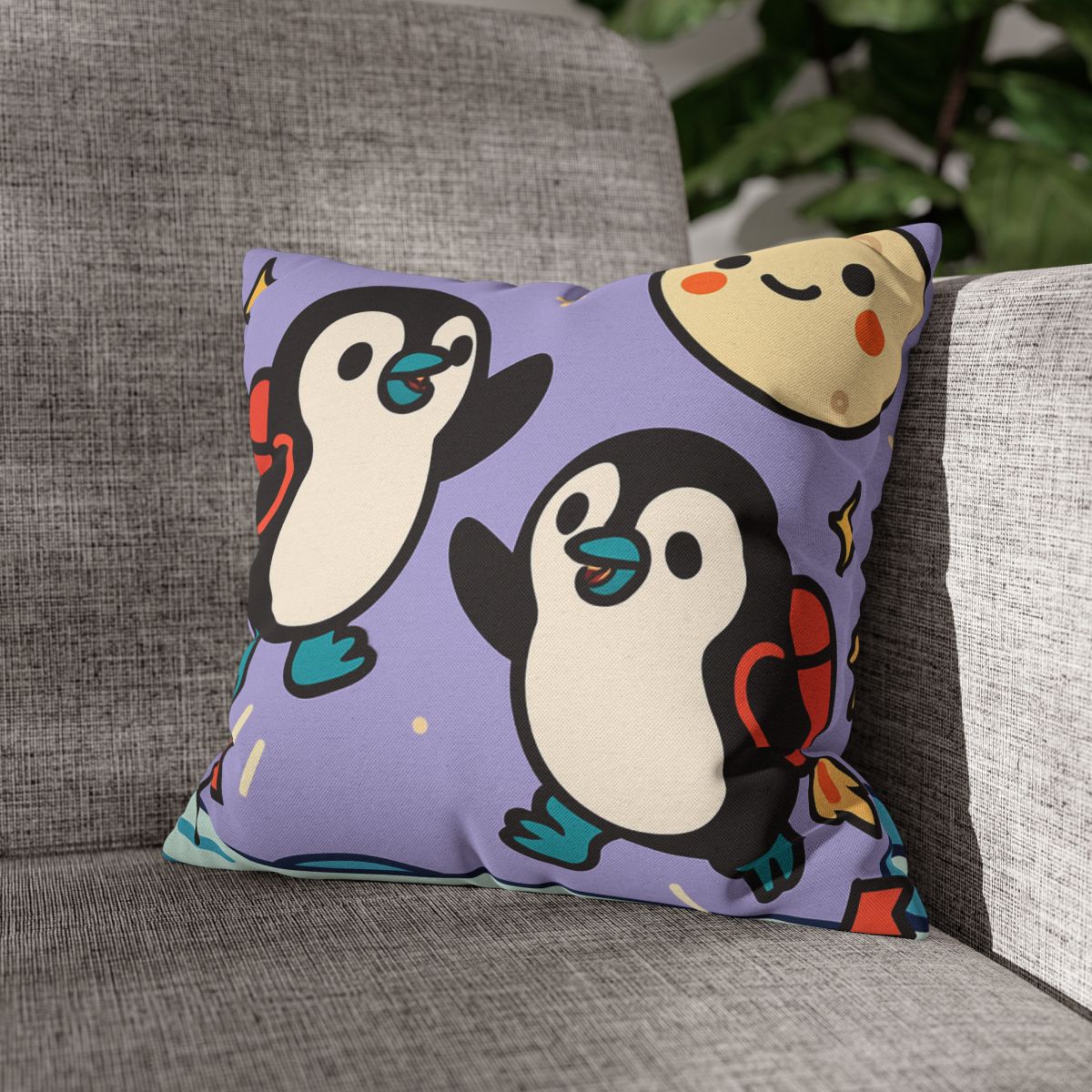 Rocket Penguin Explorers soft cotton pillow cases