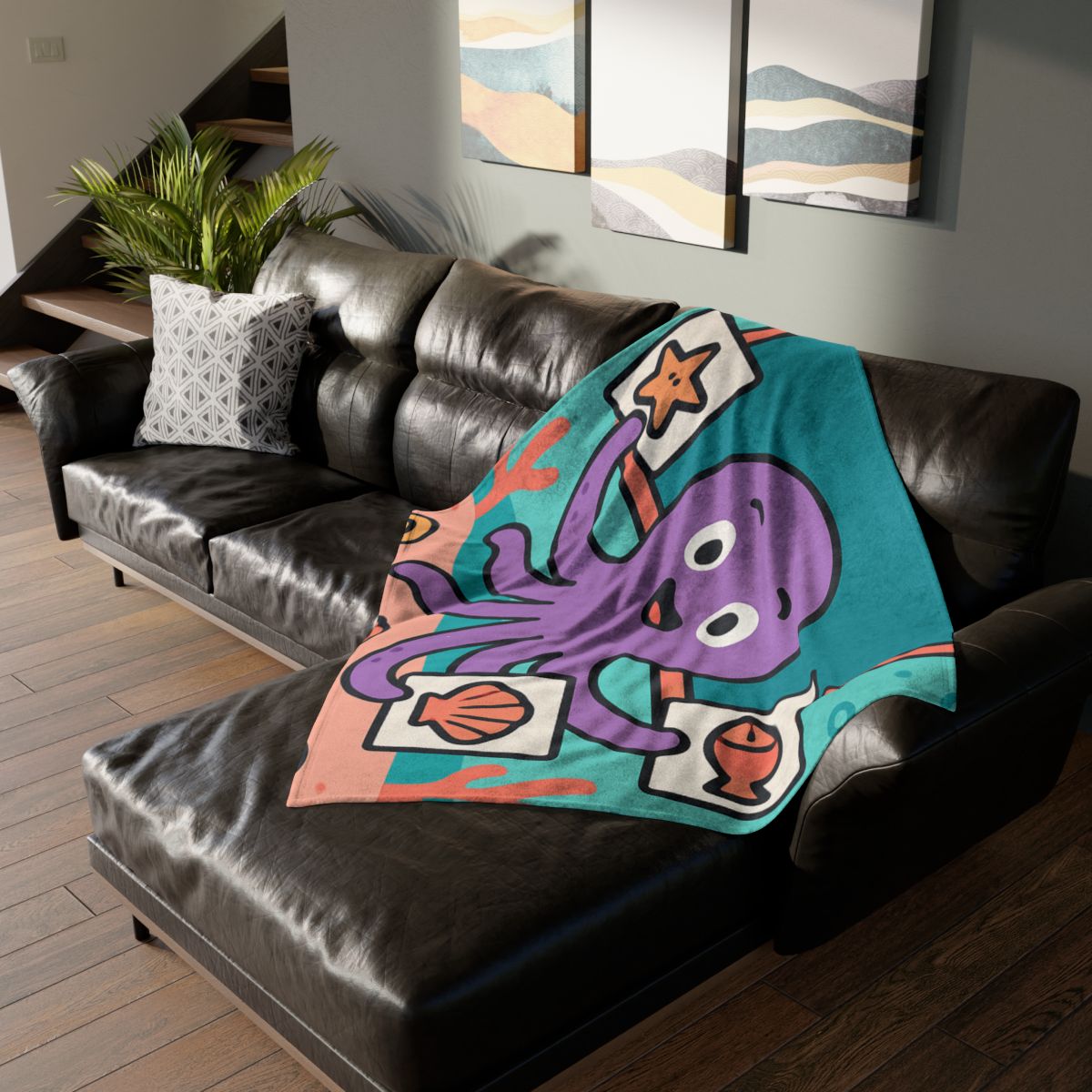 Coral Classroom Octopus trendy patterned blankets