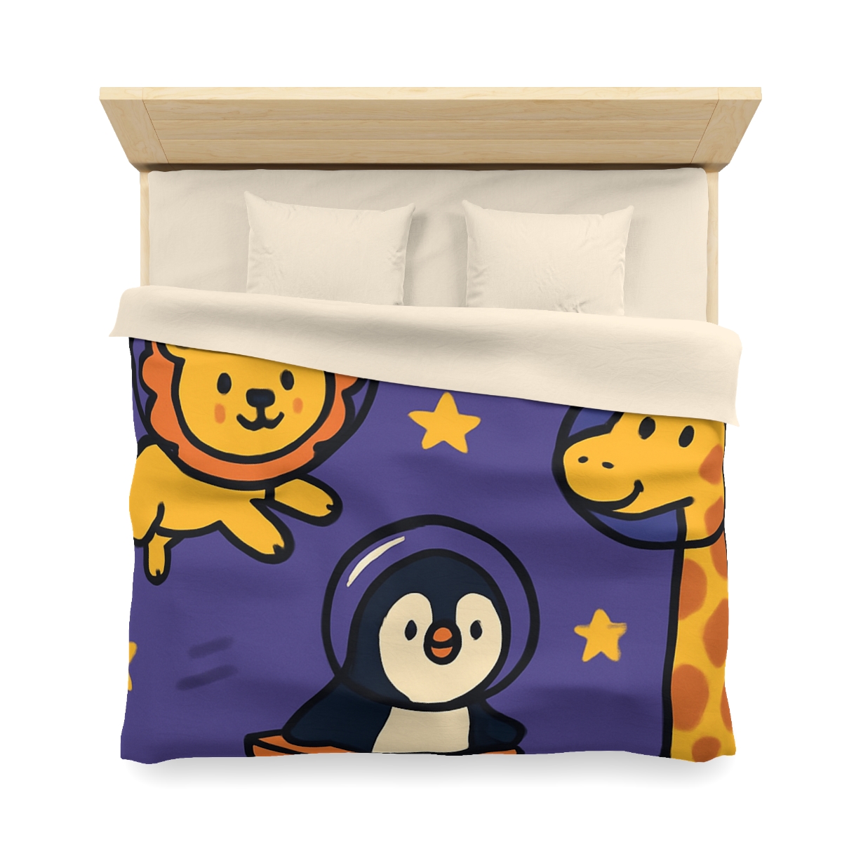 Starry Space Zoo personalized bedding duvets