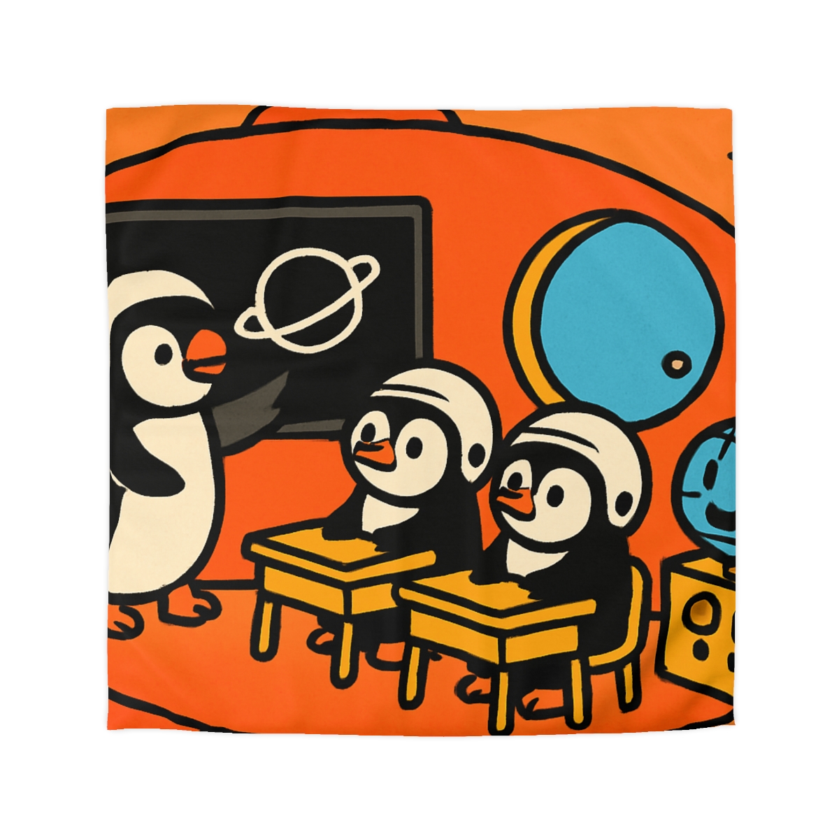 Rocket Classroom With Penguin Pilots duvets for gifts
