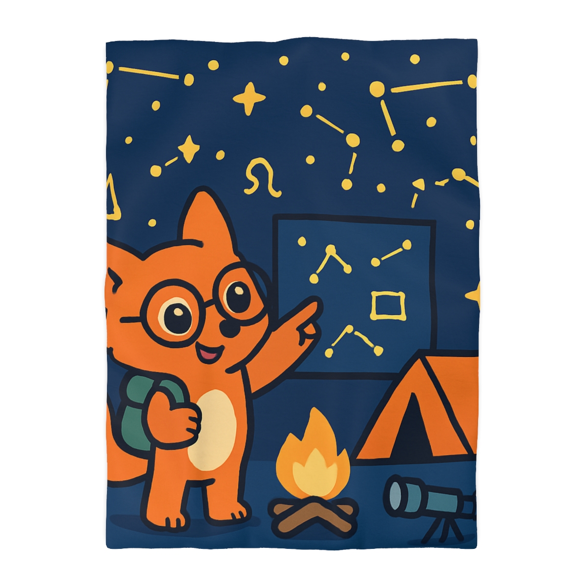 Constellation Camping With Fox Astronomer duvets for gifts