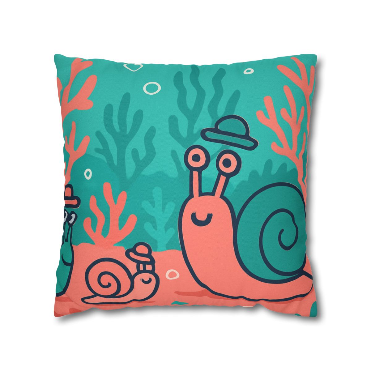 Coral City Snail Parade custom pillow cases