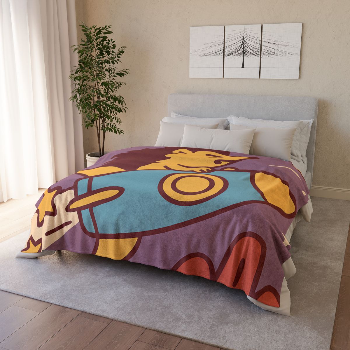 Rocket-Riding Hedgehog personalized cozy blankets
