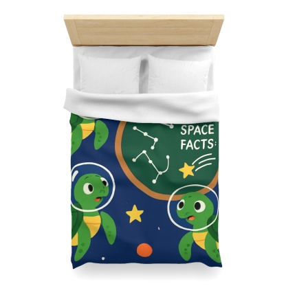 Space School Of Curious Sea Turtles soft comforter duvets
