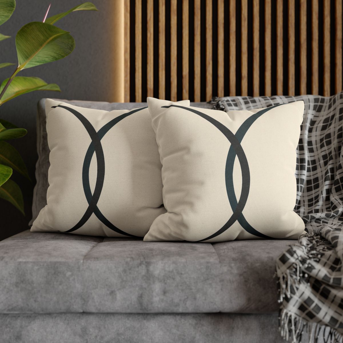 Intersecting Arc Duo Balanced designer print pillow cases