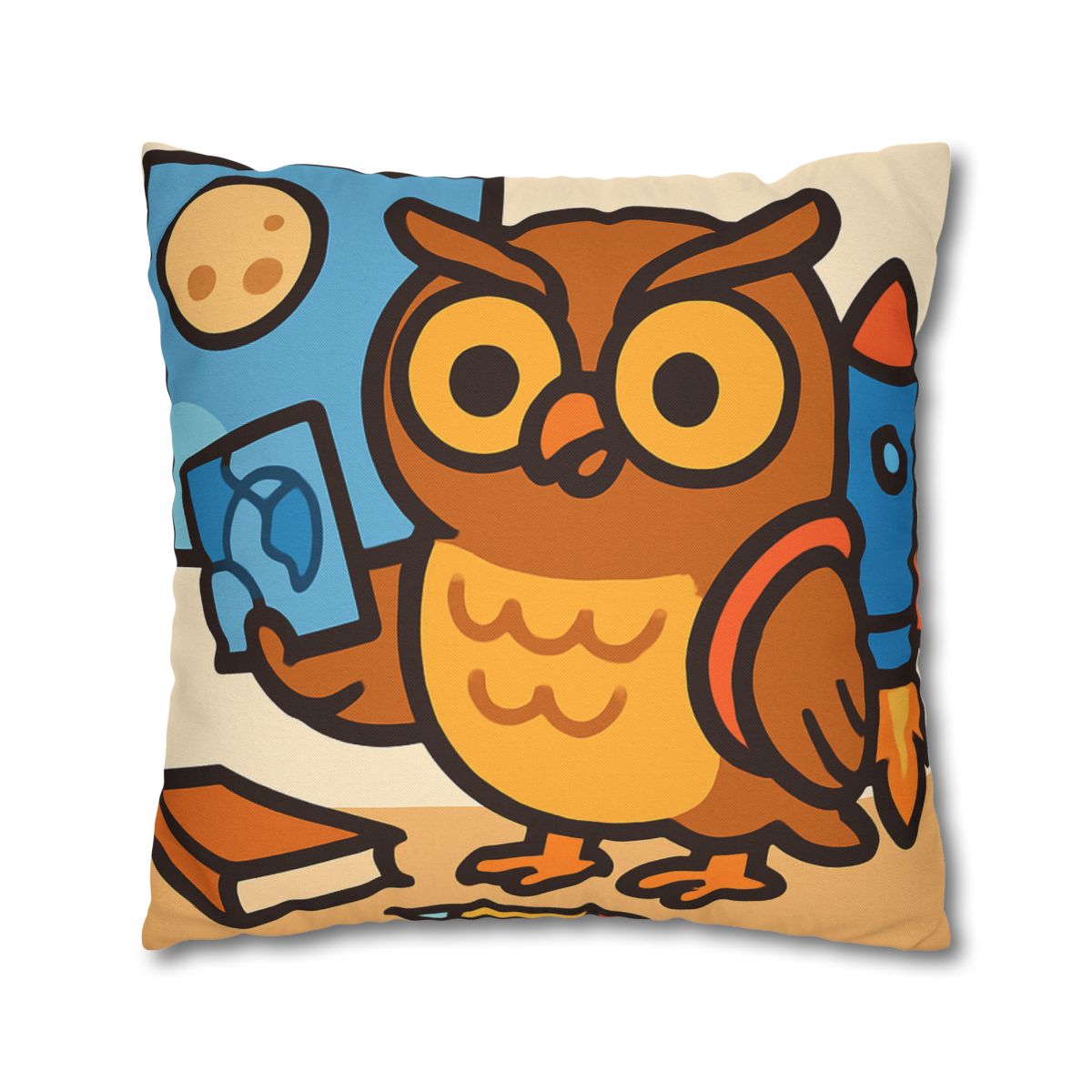 Rocket School Owl personalized pillow covers