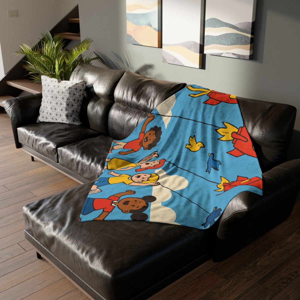 Rocket Kite Race trendy patterned blankets
