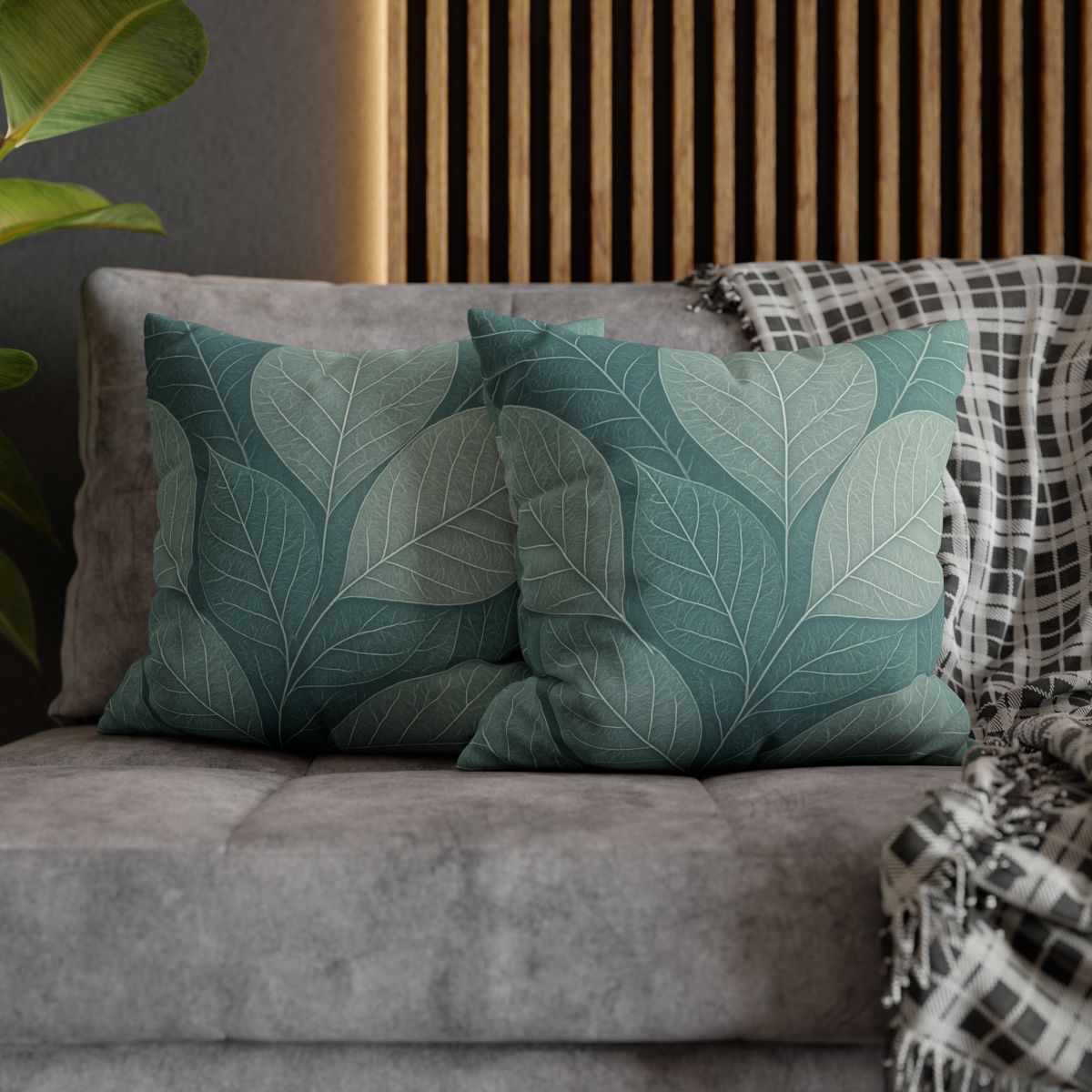 Fractal Leaf Web soft cotton pillow cases