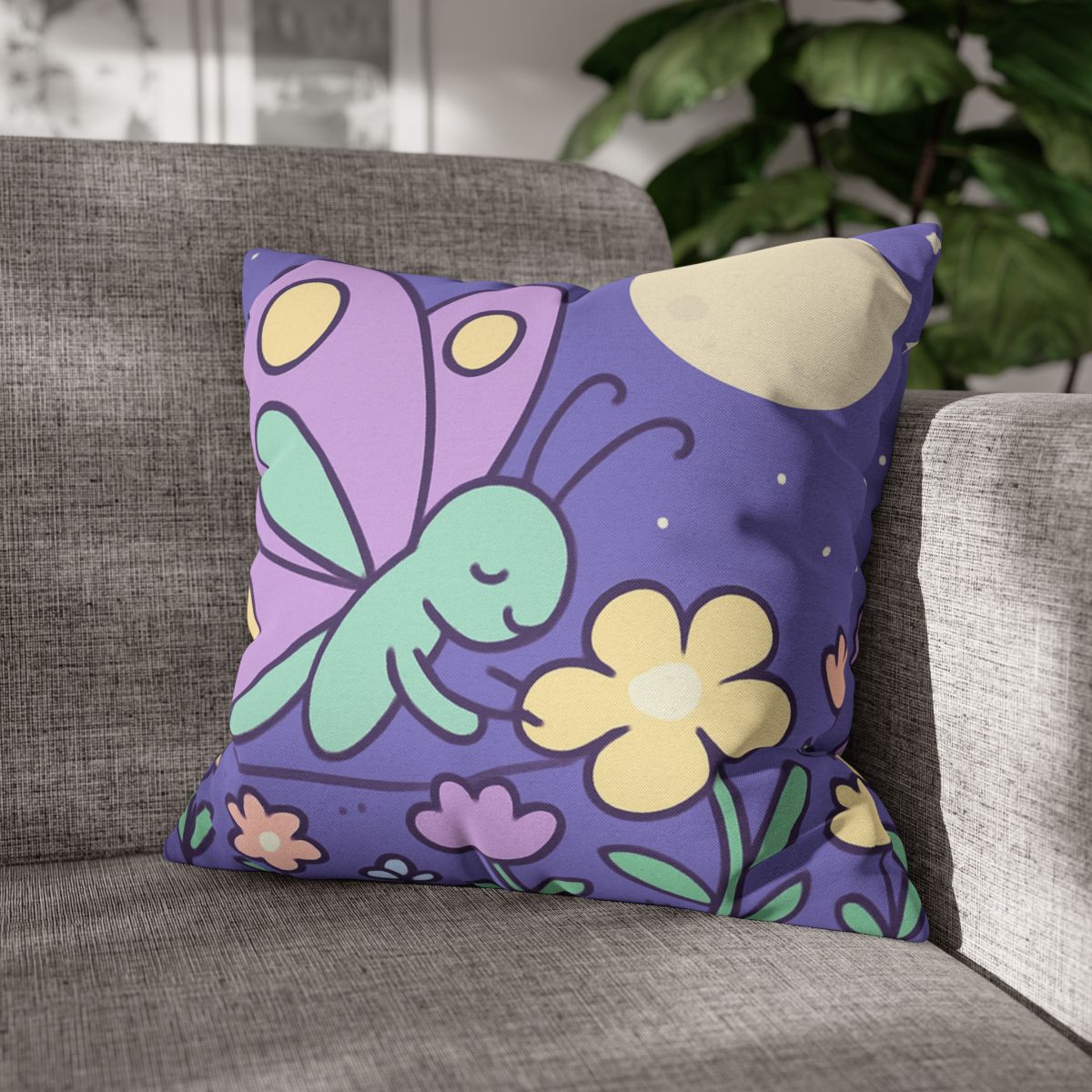 Moon Garden Butterfly designer print pillow cases