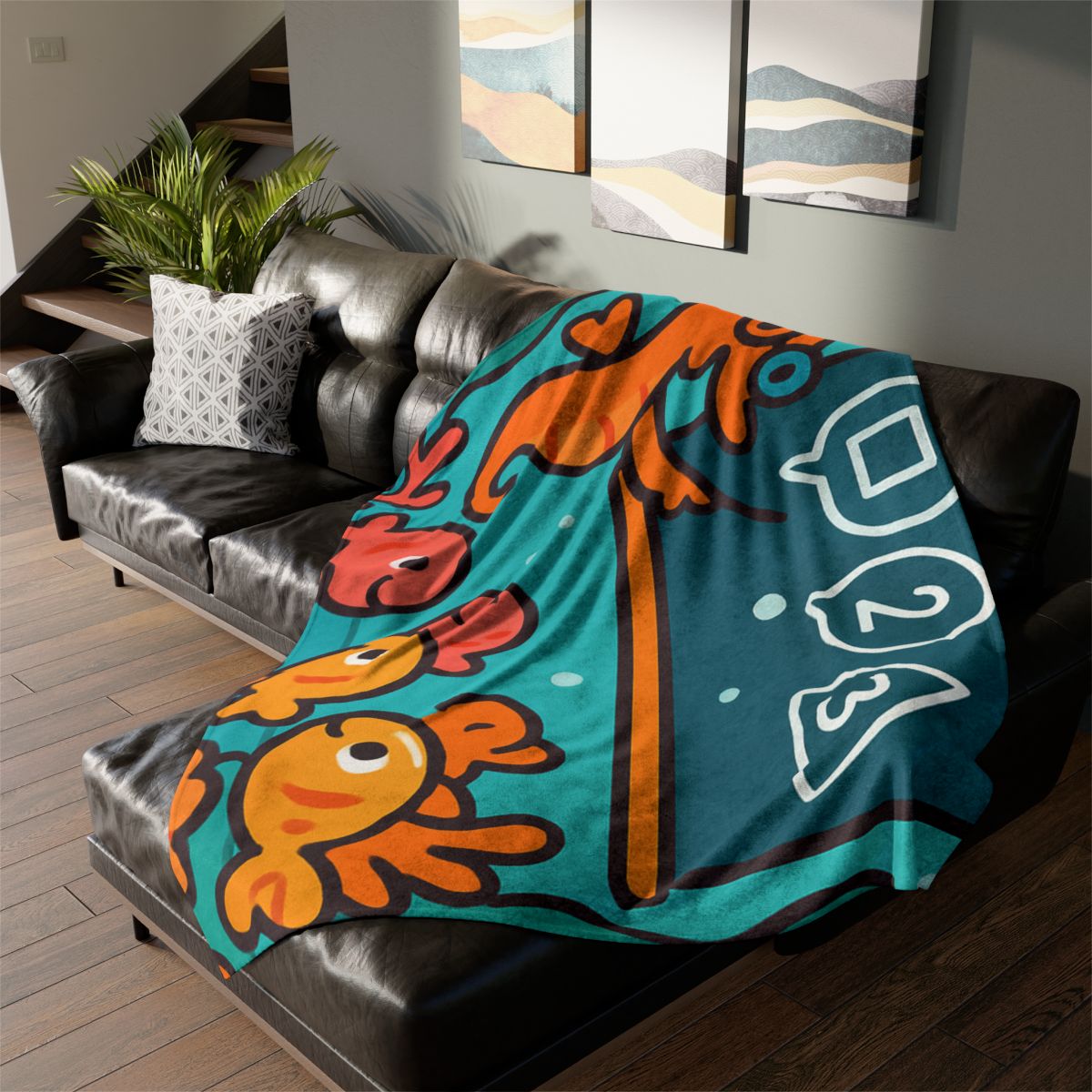 Coral Classroom With The Seahorse Teacher soft fleece blankets