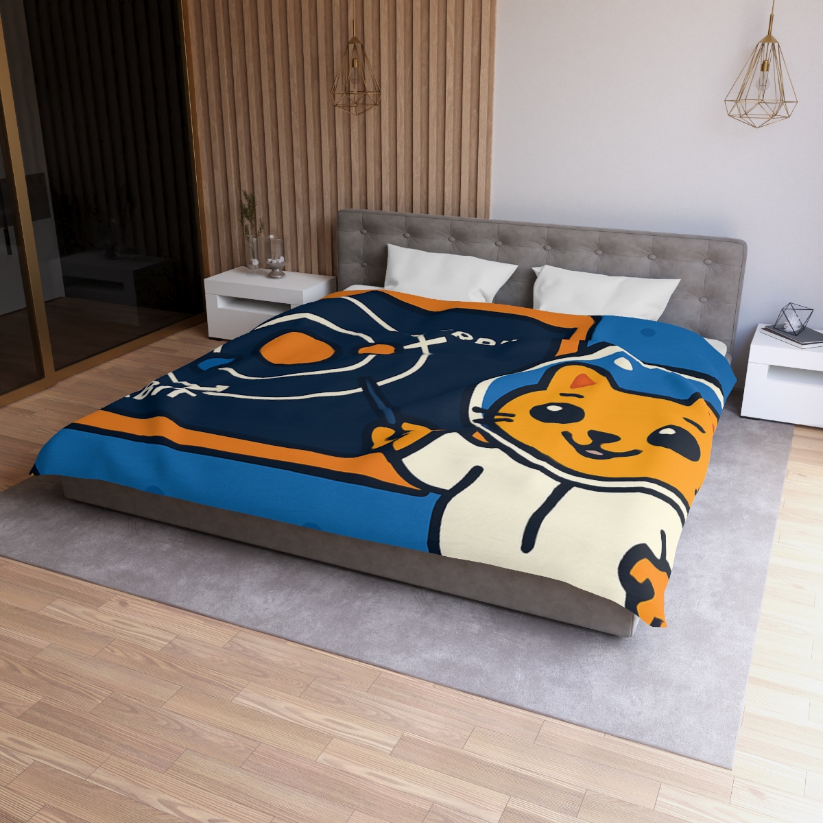 Comet Classroom Cat And The Orbit Chalkboard unique patterned duvets