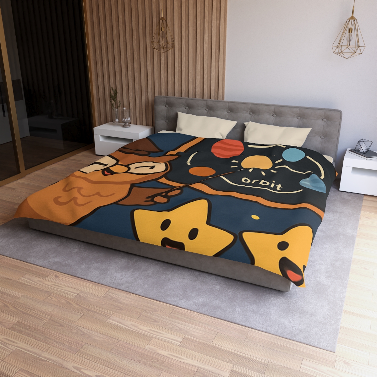 Comet Classroom Owl designer printed duvets