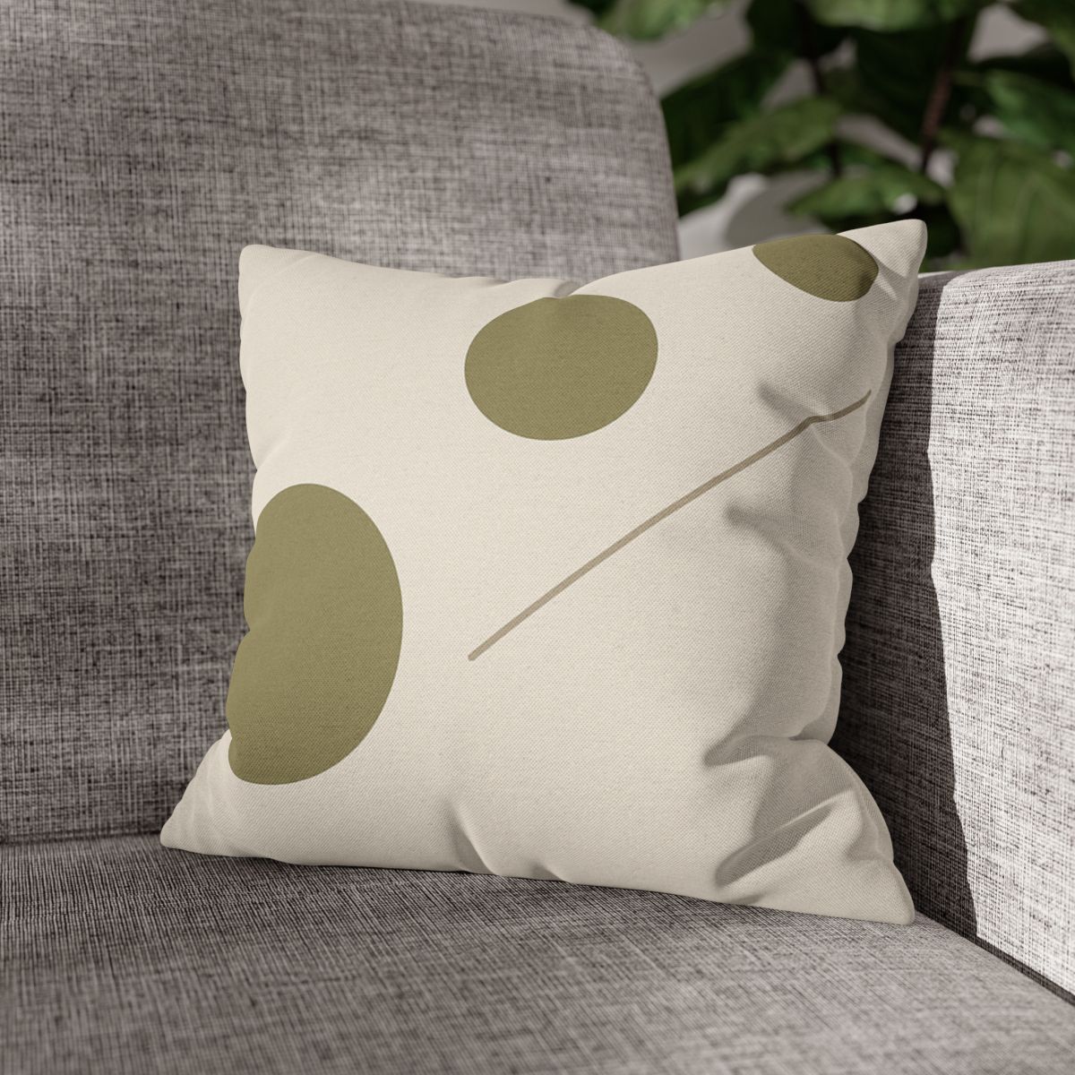 Triad Of Circles With Open Line soft cotton pillow cases
