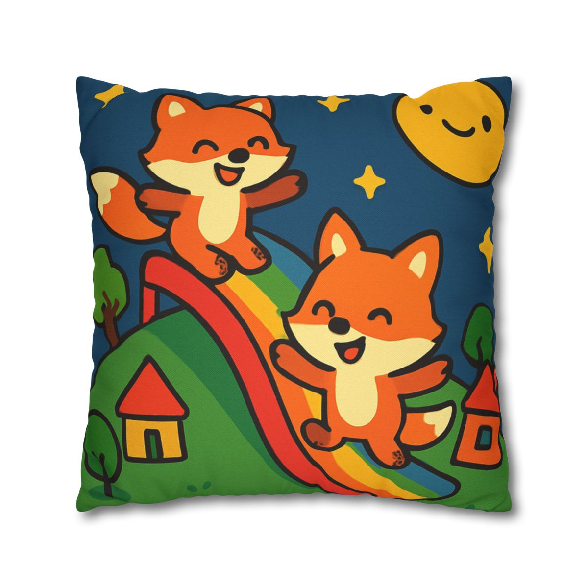 Planet Playground Of The Friendly Foxes trendy patterned pillow cases