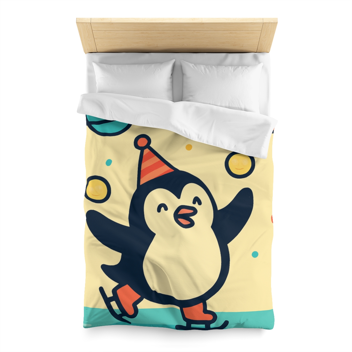 Cosmic Carnival Penguin designer printed duvets