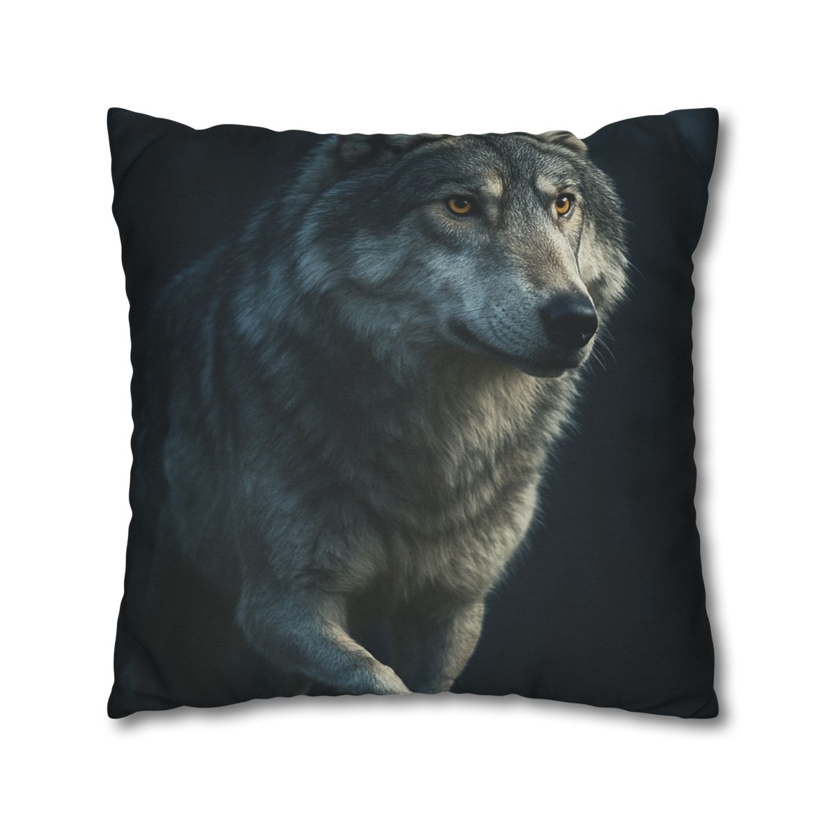 Moonlit Pause Gray Wolf personalized pillow covers