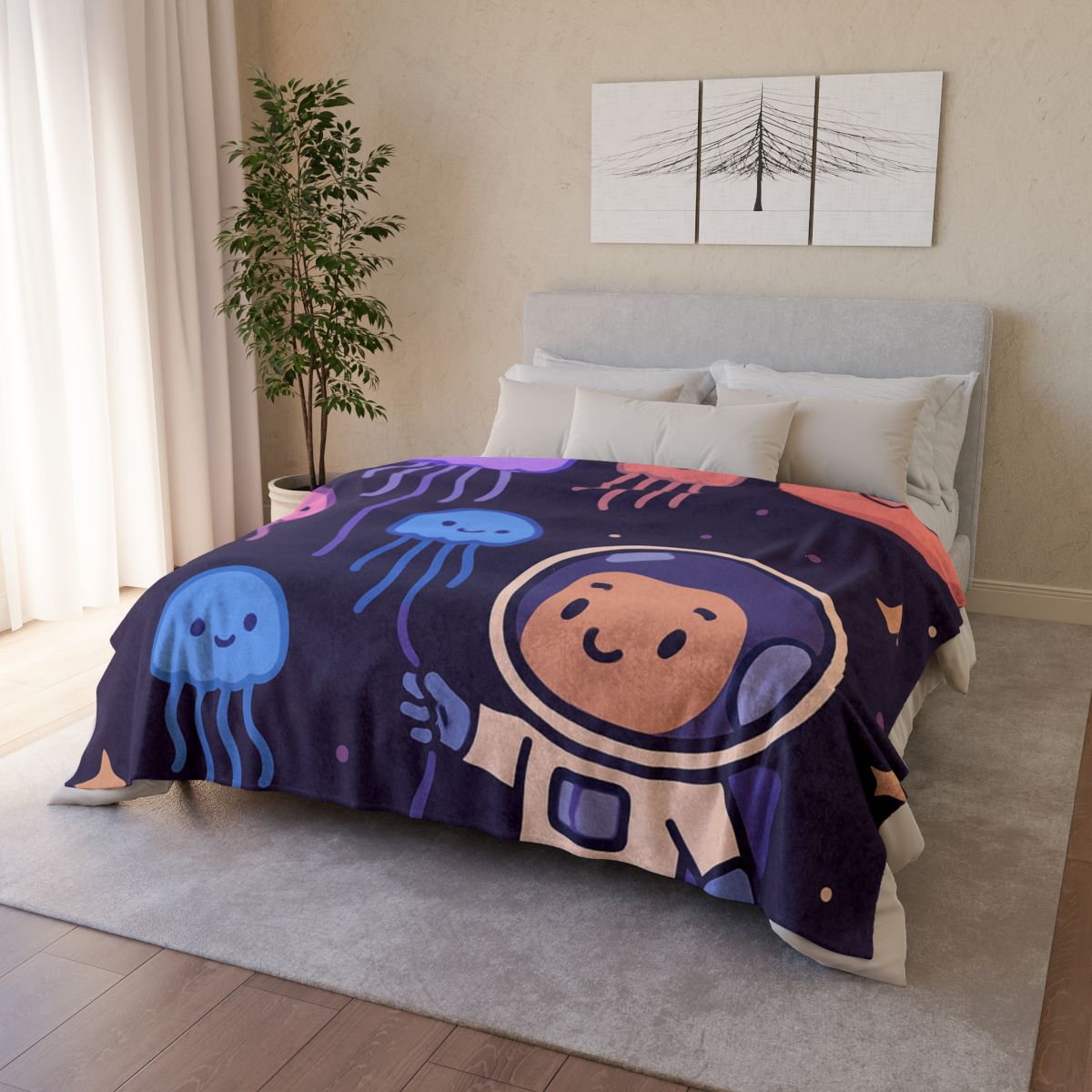 Galaxy Garden Of Floating Jellyfish custom blankets