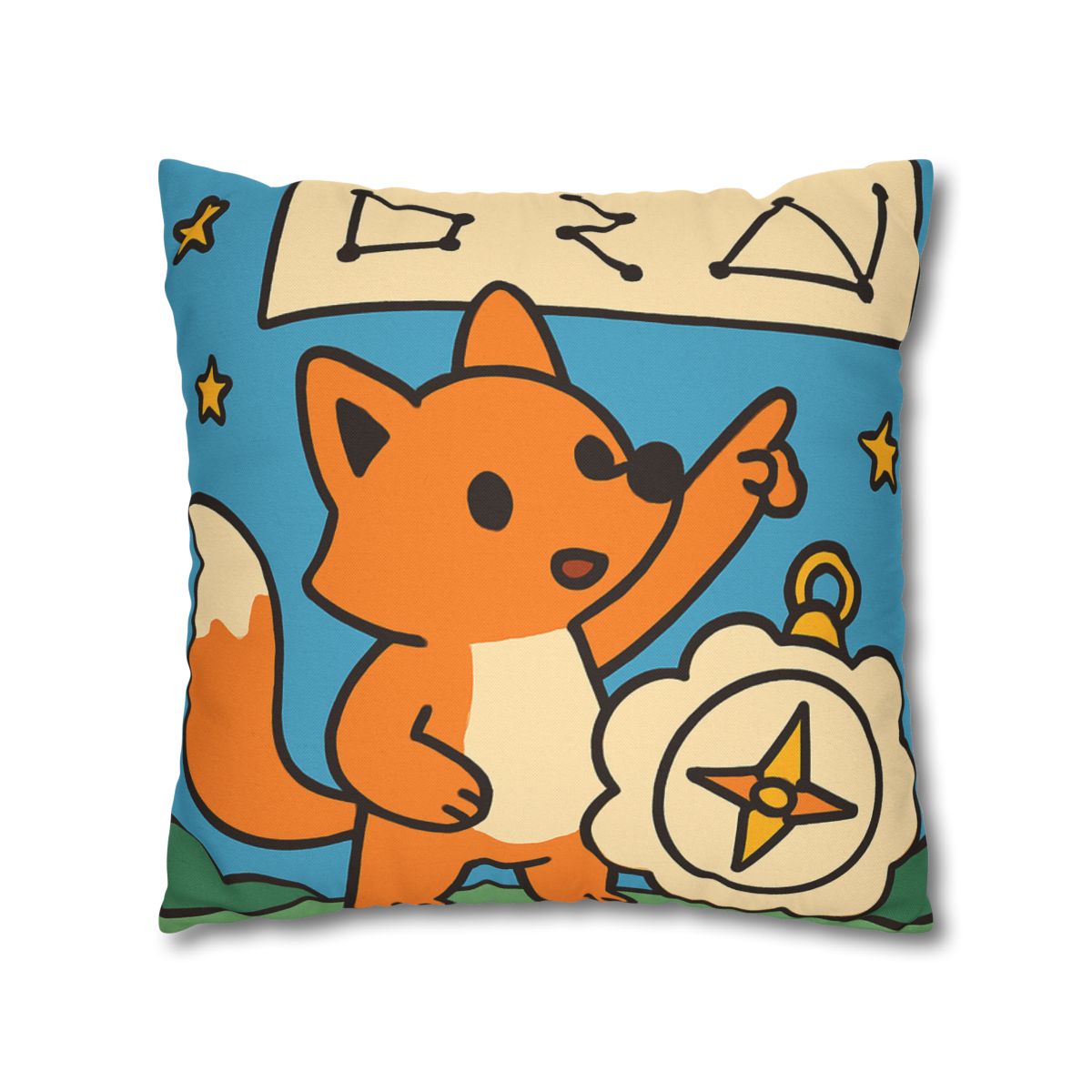 Sky Map Fox And The Cloud Compass designer print pillow cases