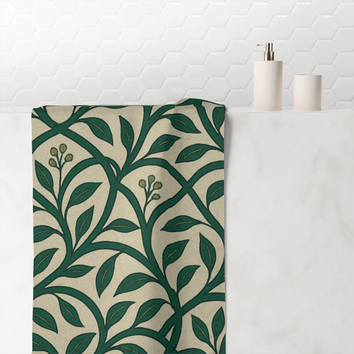 Vine Lattice Network personalized bath towels
