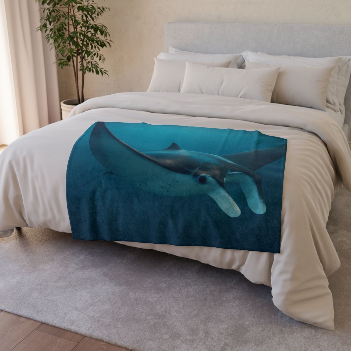 Cosmic Glide Manta Ray custom blankets