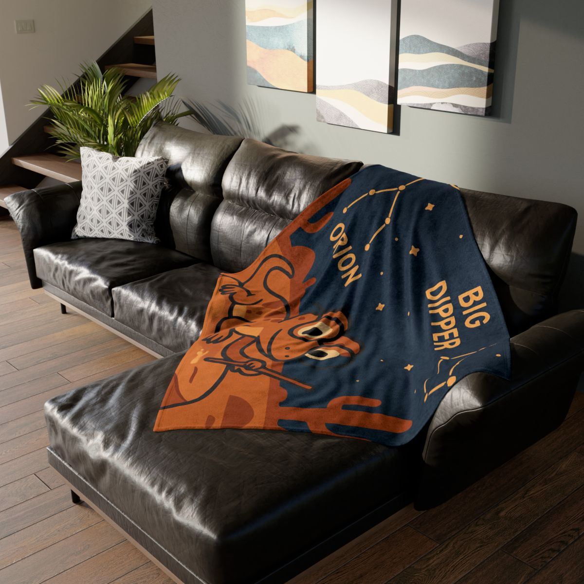 Stargazing Lizard Desert Camp soft fleece blankets