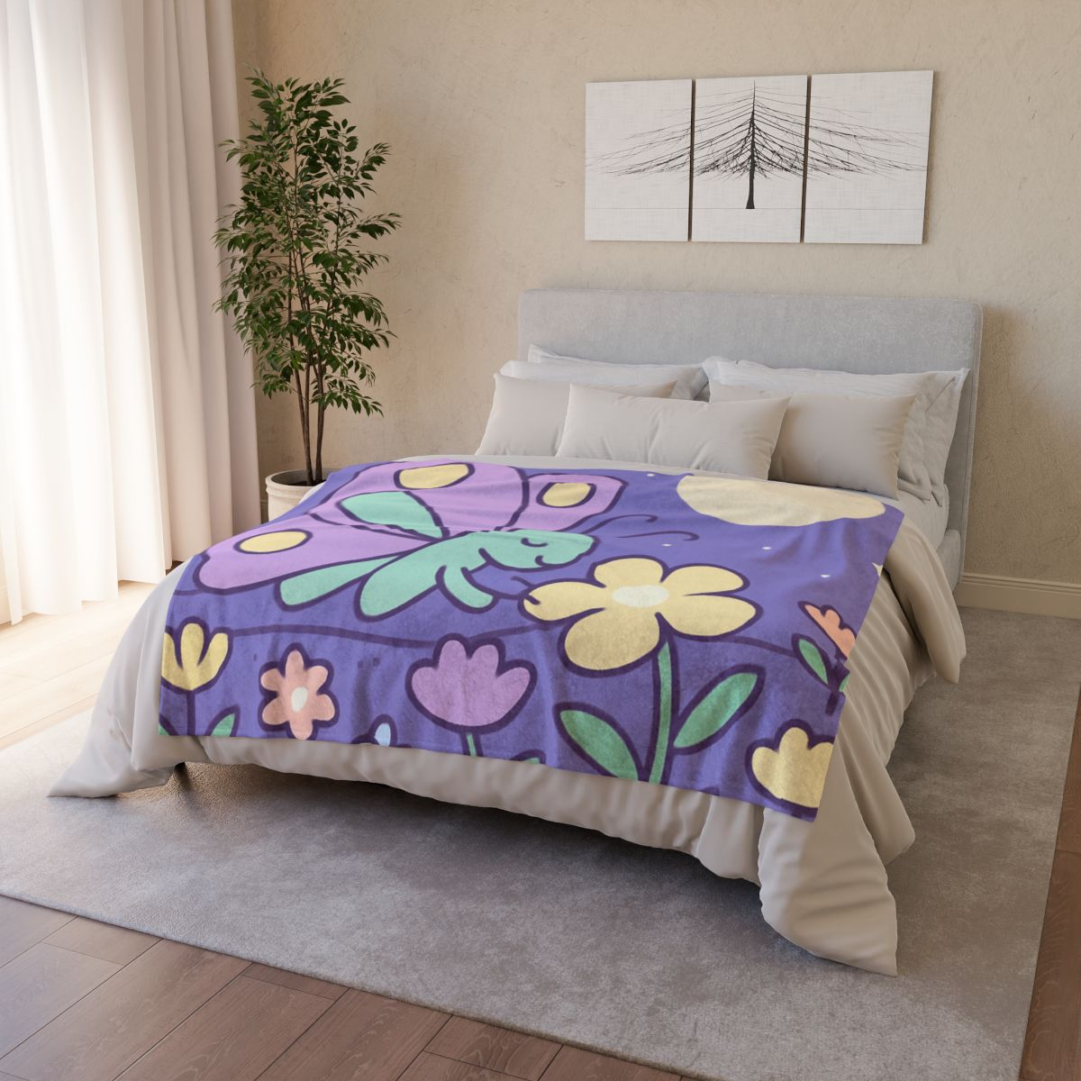 Moon Garden Butterfly trendy patterned blankets