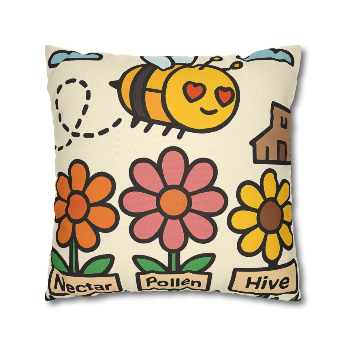 Robot Bee Pollination Map trendy patterned pillow cases