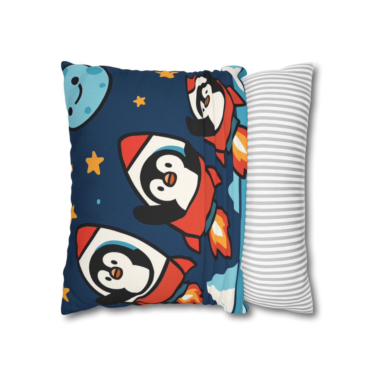 Rocket Penguin Crew soft cotton pillow cases